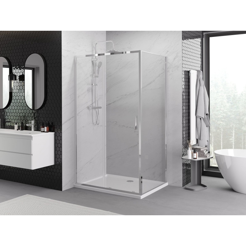 Mexen Exo-S cabina doccia scorrevole 155 x 75 cm, trasparente, cromo - 8151-155-075-01-00