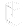 Mexen Omega schuifdouchedeur 100 cm, transparant, goud - 825-100-000-50-00