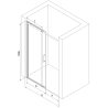 Mexen Omega schuifdouchedeur 120 cm, transparant, zwart - 825-120-000-70-00