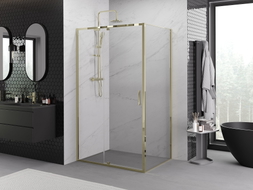 Mexen Exo-R cabina doccia a battente 100 x 120 cm, trasparente, dorata - 819-100-120-50-00