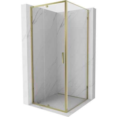 Mexen Exo-R cabina de ducha abatible 120 x 120 cm, transparente, dorada - 819-120-120-50-00
