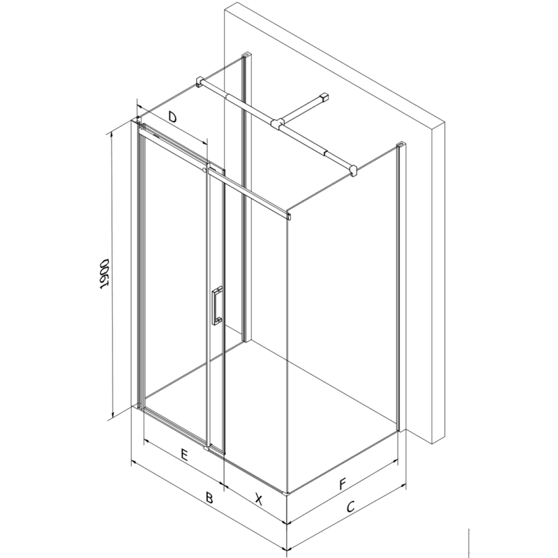 Mexen Omega-3S cabine de douche à 3 parois, coulissante 130 x 80 cm, transparent, chromé - 825-130-080-01-00-3S
