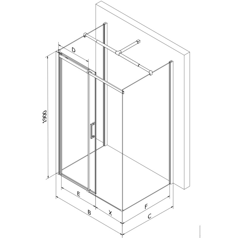 Mexen Omega-3S tuš kabina s tri stijenke, klizna 120x80 cm, prozirna, krom + tuš kada Flat - 825-120-080-01-00-3s-4010