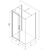 Mexen Omega-3S tuš kabina 3-strani, klizna 130x80 cm, transparentna, krom + plitica Flat - 825-130-080-01-00-3s-4010