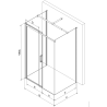 Mexen Omega-3S 3-sided shower cabin, sliding 140x100 cm, transparent, chrome + Flat shower tray - 825-140-100-01-00-3s-4010