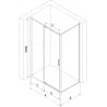 Mexen Exo-R gångjärnsduschkabin 95 x 110 cm, transparent, svart - 819-095-110-70-00