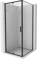 Mexen Exo-R cabina doccia ad anta battente 120 x 120 cm, trasparente, nera - 819-120-120-70-00