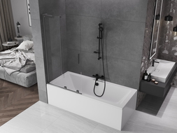 Mexen Velar L paroi de douche 2 volets coulissants 90 x 150 cm, transparent, gun metal - 896-090-003-01-95