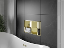 Mexen X-Wall-R półka wnękowa z kołnierzem i półką 60 x 30 cm, złota - 1950603010S