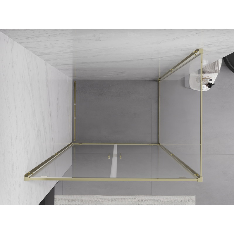 Mexen Exo-BR Duo vikingsdusch 80 x 110 cm, transparent, guld - 8182-080-110-50-00