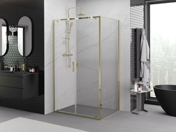 Mexen Exo-BR Duo kabina prysznicowa uchylna 100 x 110 cm, transparent, złota - 8182-100-110-50-00