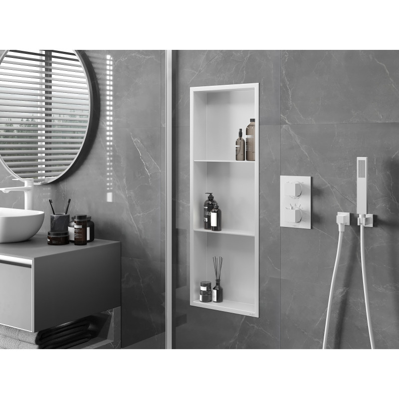 Mexen X-Wall-R nisplank met flens en plank 90 x 30 cm, wit - 1920903010S