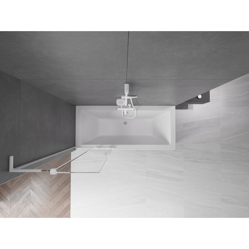 Mexen Velar L vannisein kolmekihiline 2-osaline, lükand 75 x 150 cm, läbipaistev, valge - 896-075-003-01-20