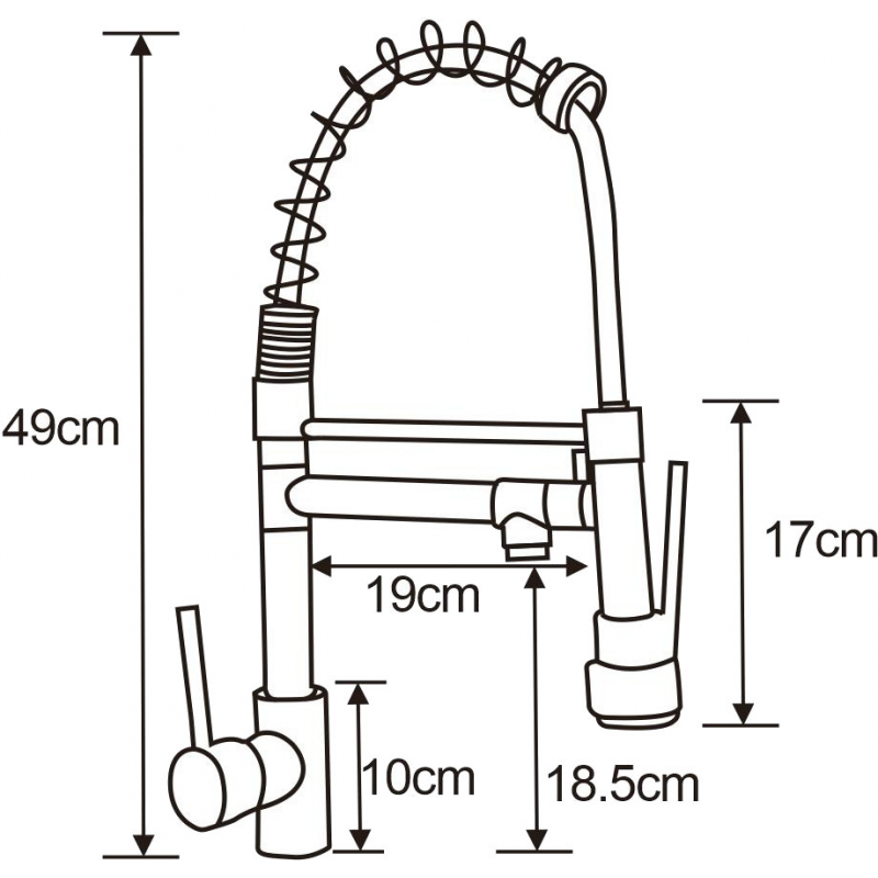 Mexen Corina μπαταρία κουζίνας, χρυσή - 670601-50
