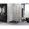 Mexen Exo-S cabina de ducha corredera 200 x 75 cm, transparente, dorada - 8151-200-075-50-00