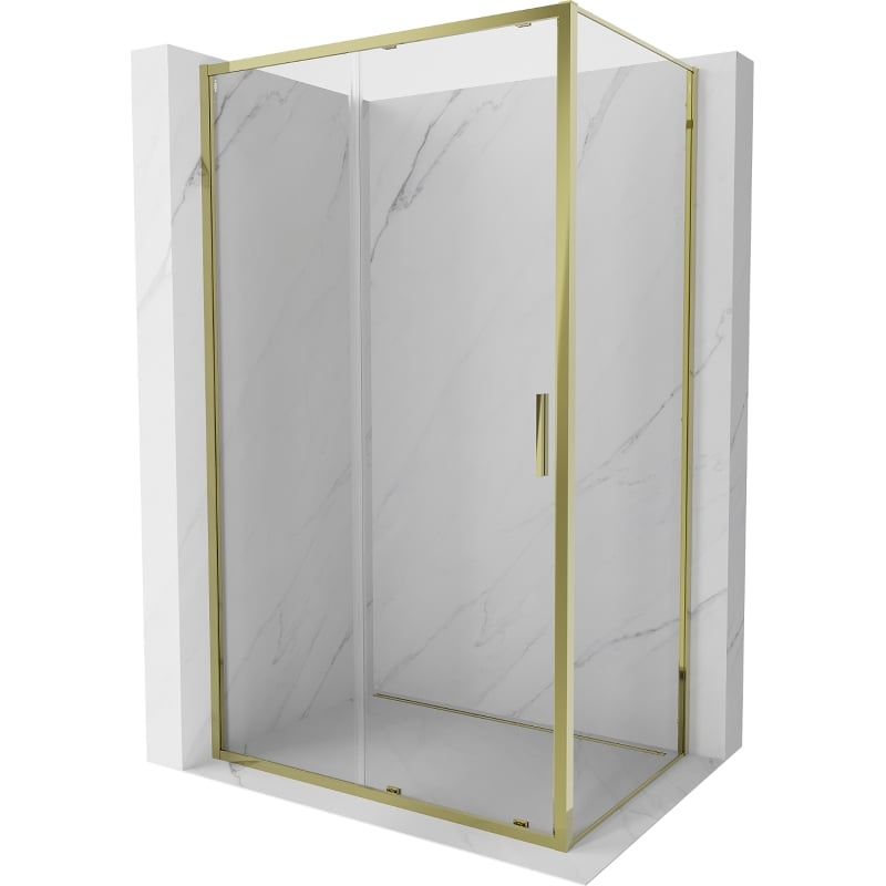 Mexen Exo kabina prysznicowa rozsuwana 190 x 80 cm, transparent, złota - 8151-190-080-50-00