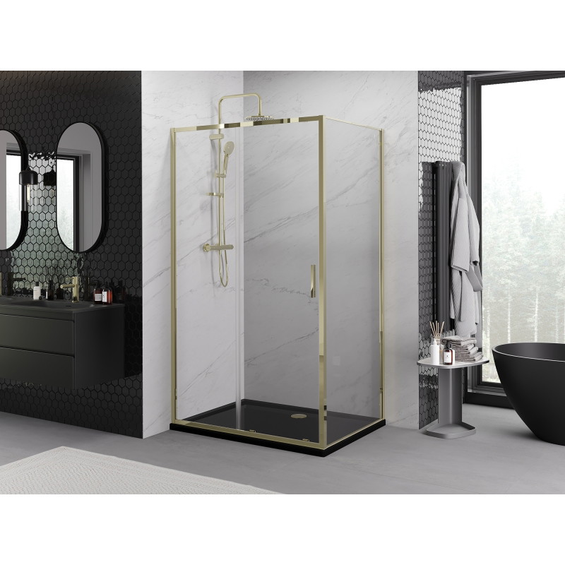 Mexen Exo-S kabina prysznicowa rozsuwana 180 x 90 cm, transparent, złota - 8151-180-090-50-00