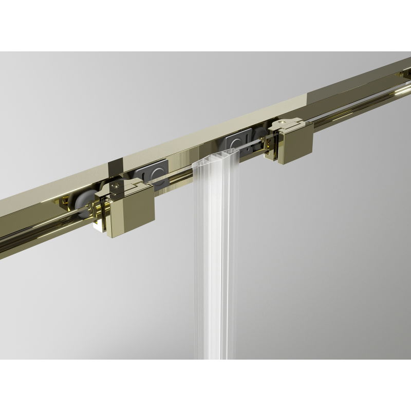 Mexen Exo συρόμενη ντουζιέρα 200 x 90 cm, διάφανη, χρυσή - 8151-200-090-50-00