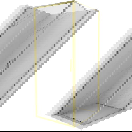 Mexen Exo bīdāmā dušas kabīne 110 x 110 cm, caurspīdīga, zelta - 8151-110-110-50-00