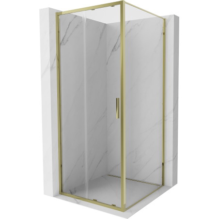 Mexen Exo-S cabina de ducha corredera 110 x 110 cm, transparente, dorada - 8151-110-110-50-00