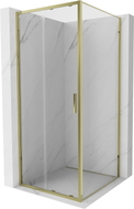 Mexen Exo-S bīdāmā dušas kabīne 110 x 110 cm, caurspīdīga, zelta - 8151-110-110-50-00
