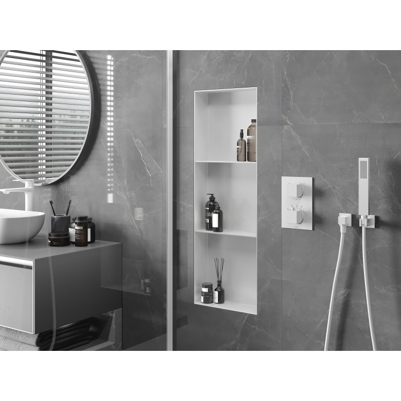 Mexen X-Wall-NR Nischenregal ohne Abdeckung mit Regal 90 x 30 cm, weiß - 1921903010S