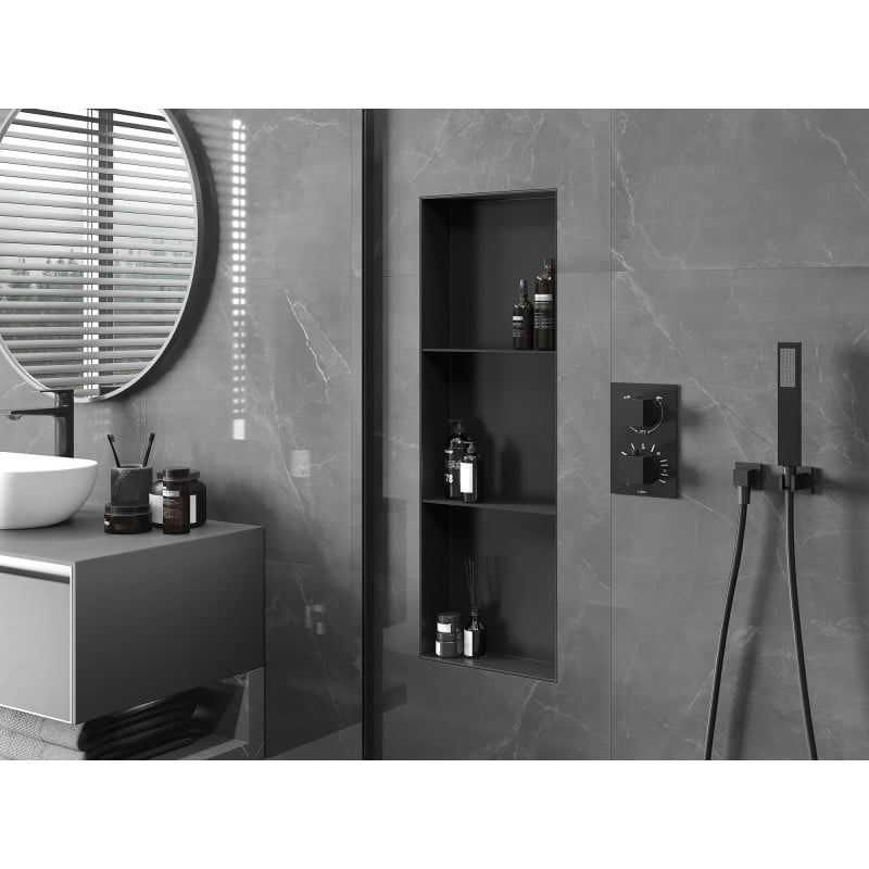 Mexen X-Wall-NR nisplank zonder flens met plank 90 x 30 cm, zwart - 1971903010S