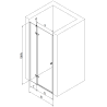Mexen Roma hinged shower door 90 cm, transparent, black - 854-090-000-70-00