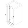 Mexen Roma douchedeur, 70 cm, transparant, chroom - 854-070-000-01-00