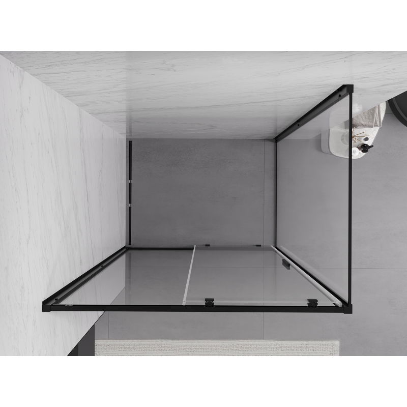 Mexen Exo cabina doccia scorrevole 170 x 95 cm, trasparente, nera - 8151-170-095-70-00