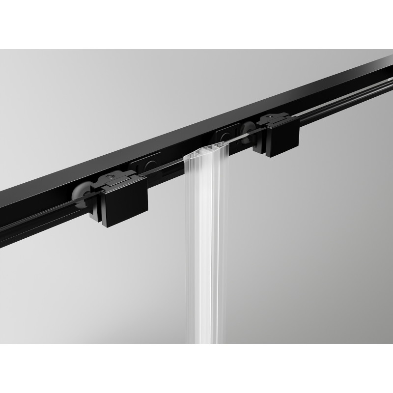 Mexen Exo drsna tuš kabina 120 x 110 cm, prozorna, črna - 8151-120-110-70-00