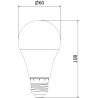 Mexen Nova LED-glödlampa E27, A60, 6W, Varm - 3000K, 630 lm - L100-E27-0630-01
