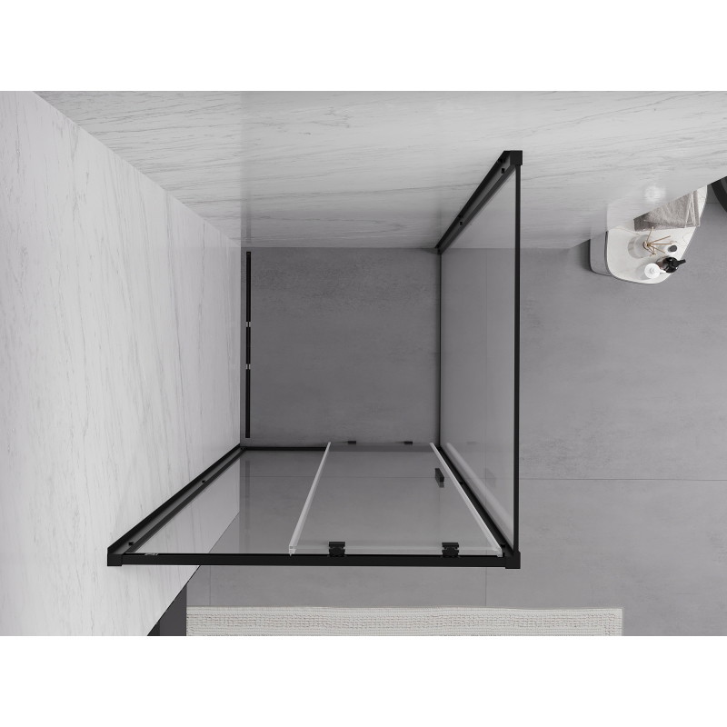Mexen Exo kabina prysznicowa rozsuwana 120 x 120 cm, transparent, czarna - 8151-120-120-70-00