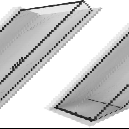 Mexen Exo skjutbar duschkabin 200 x 120 cm, transparent, svart - 8151-200-120-70-00