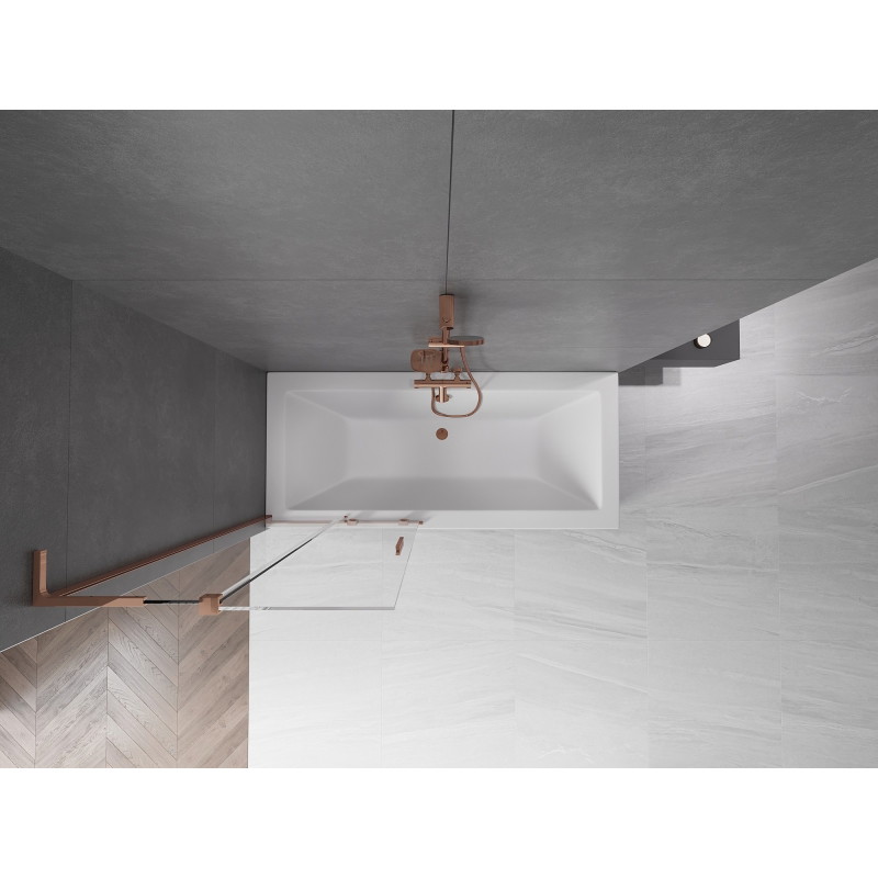Mexen Velar L vannitoasein 2-leheline lükanduks 85 x 150 cm, läbipaistev, roosa kuld - 896-085-003-01-60