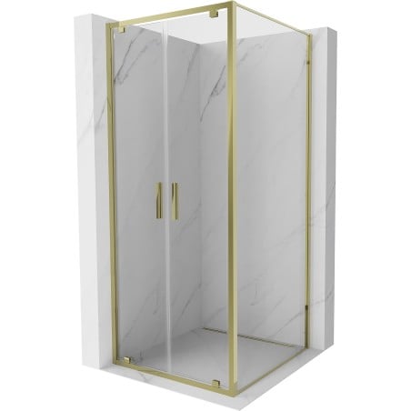 Mexen Exo-BR Duo cabina doccia a battente 110 x 110 cm, trasparente, oro - 8182-110-110-50-00
