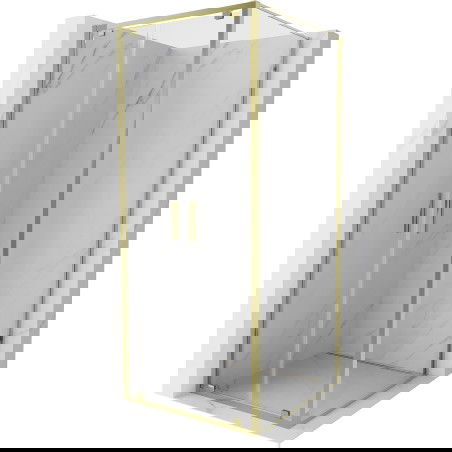 Mexen Exo καμπίνα ντους ανοιγόμενη 110 x 110 cm, διαφανής, χρυσή - 8182-110-110-50-00