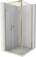 Mexen Exo-BR Duo duschkabin öppningsbar 110 x 110 cm, transparent, guld - 8182-110-110-50-00