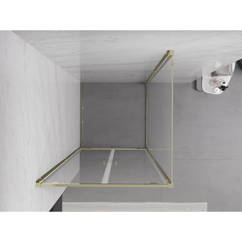 Mexen Exo-BR Duo cabina doccia a battente 110 x 110 cm, trasparente, oro - 8182-110-110-50-00