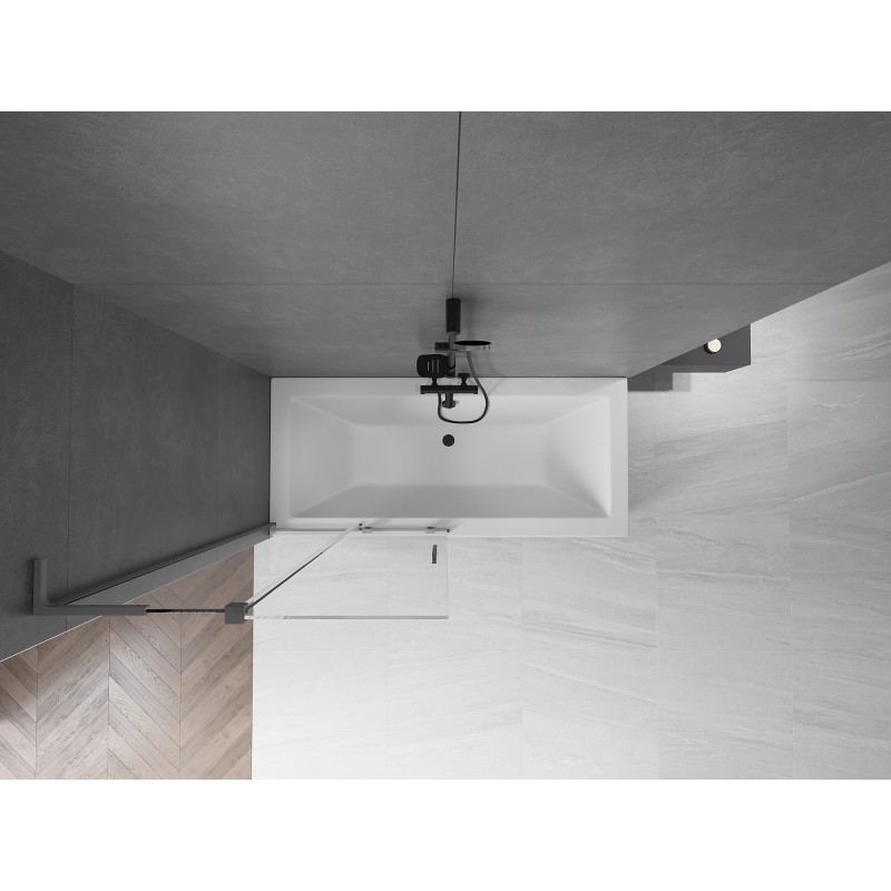 Mexen Velar L 2-osaline duši ekraan, liigendatud 95 x 150 cm, läbipaistev, gun metal - 896-095-003-01-95