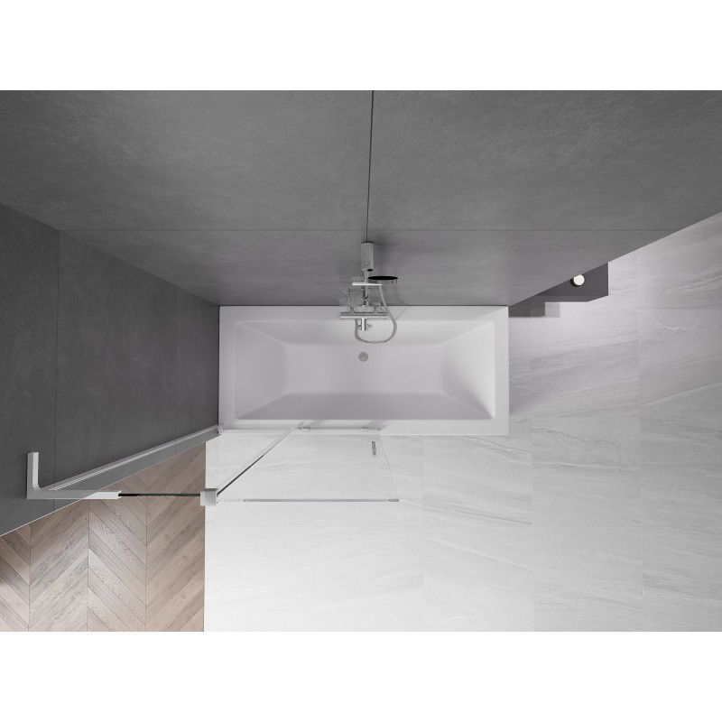 Mexen Velar L badwand 2-delige schuifbare 100 x 150 cm, transparant, chroom - 896-100-003-01-01