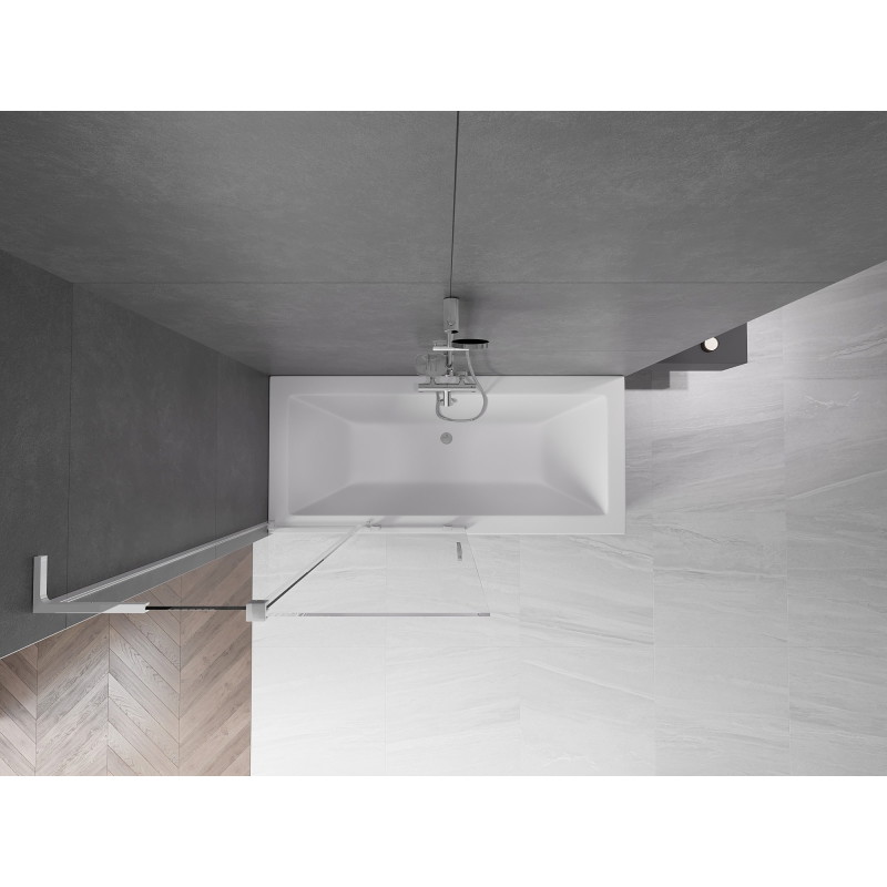 Mexen Velar L vanninurga 2-osaline lükandusega 100 x 150 cm, läbipaistev, kroom - 896-100-003-01-01