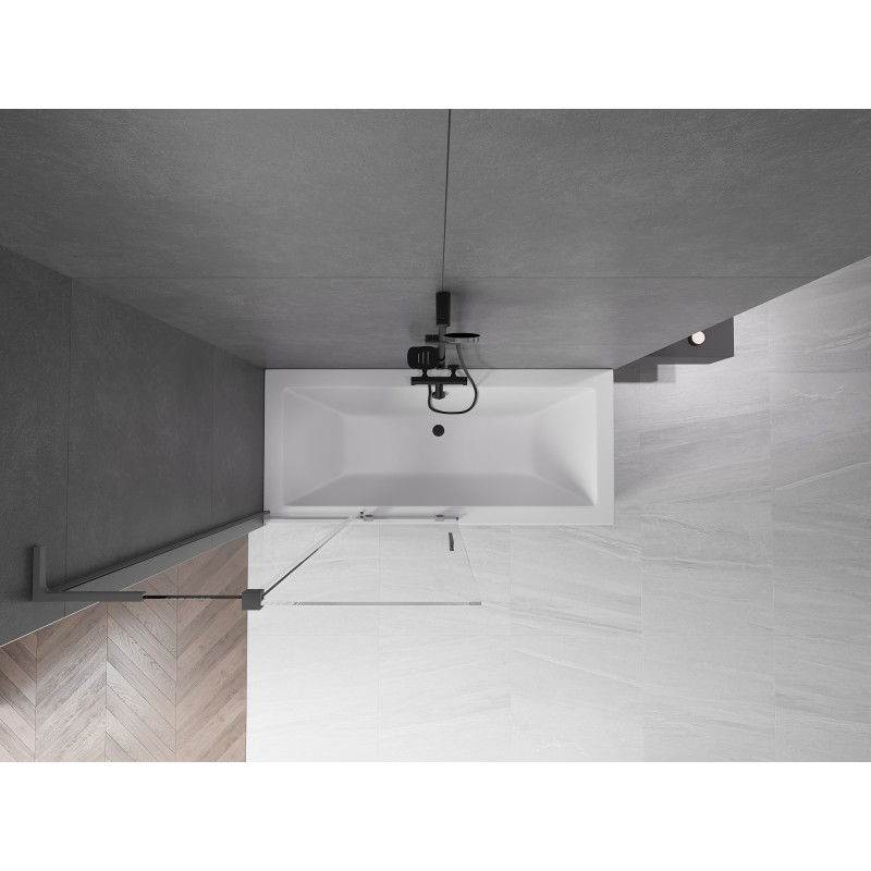 Mexen Velar L 2-delige verschuifbare douchescherm 100 x 150 cm, transparant, gun metal - 896-100-003-01-95