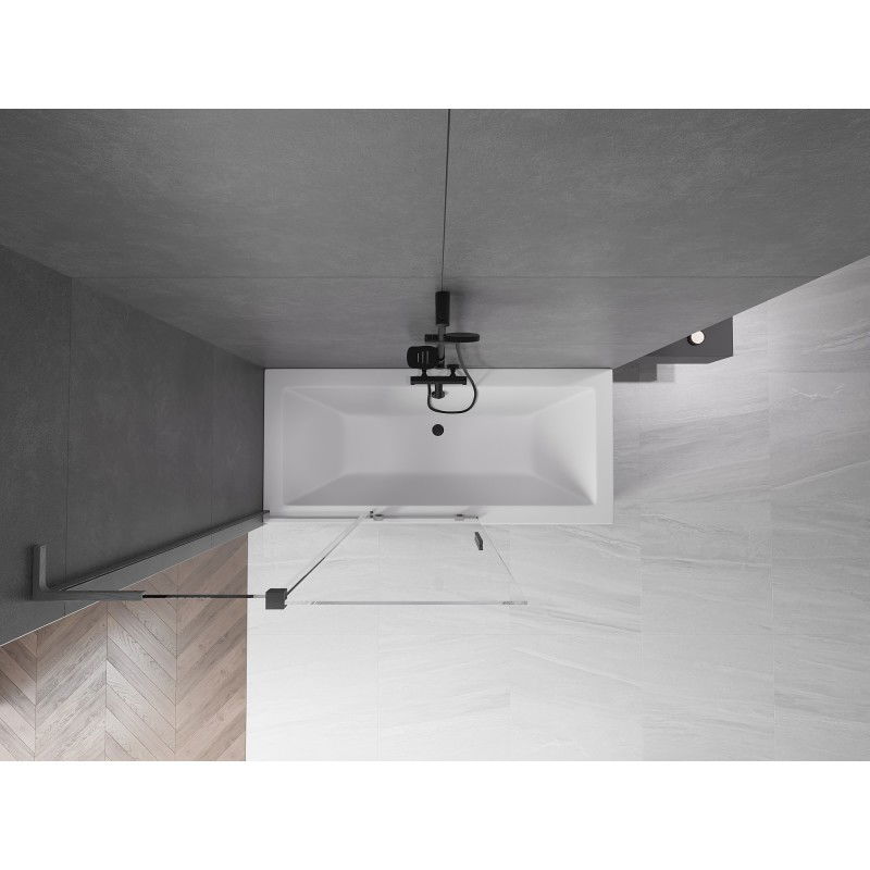 Mexen Velar L 2-delige verschuifbare douchewand 110 x 150 cm, transparant, geborsteld kanongrijs - 896-110-003-01-66