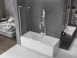 Mexen Velar L bath screen 2-panel sliding 120 x 150 cm, transparent, white - 896-120-003-01-20