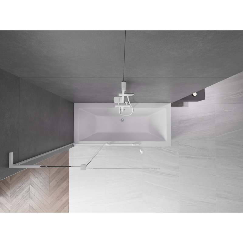 Mexen Velar L klizni paravan za tuš, 2-krilni, 120 x 150 cm, proziran, bijeli - 896-120-003-01-20