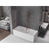 Mexen Velar L 2-osaline vannitoa lükand sein 120 x 150 cm, läbipaistev, harjatud vask - 896-120-003-01-65