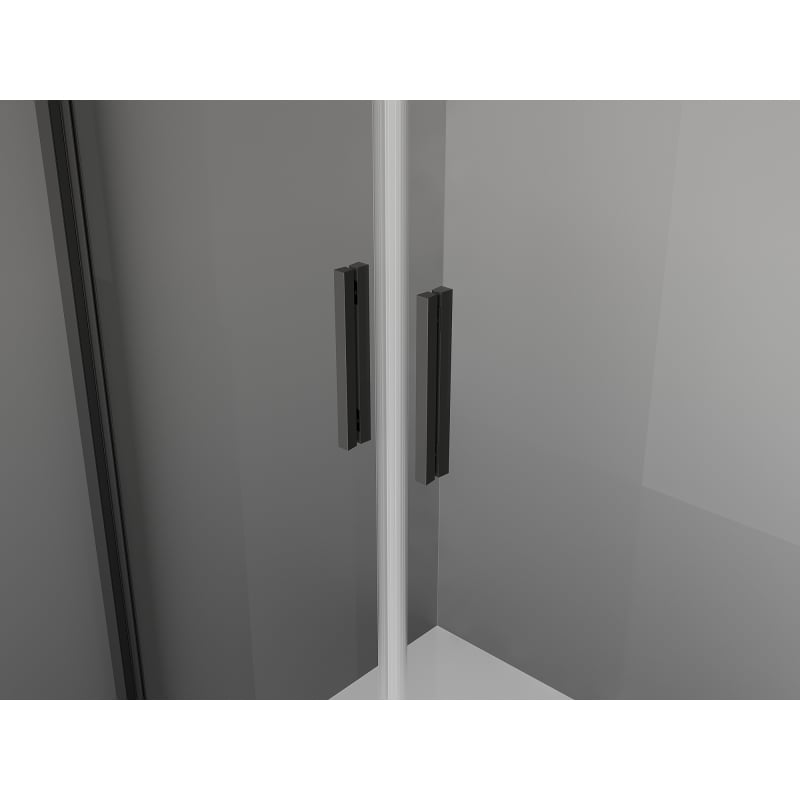 Mexen Exo schuifdeur douchecabine 120 x 75 cm, transparant, zwart - 8182-120-075-70-00