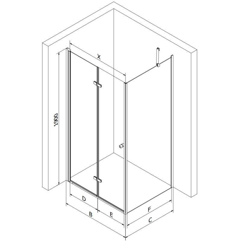Mexen Lima Cabine de douche pliante 110 x 90 cm, transparente, chrome - 856-110-090-01-00