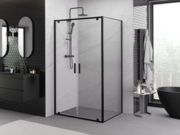 Mexen Exo swing shower cabin 120 x 85 cm, transparent, black - 8182-120-085-70-00